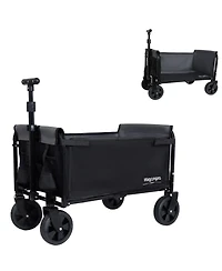 Streamdale Furniture Convertible Folding Camping Wagon with Bench Seat and Dog Tether