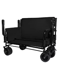 Streamdale Furniture 3-in-1 Folding Wagon Cart with Bench Seat, Canopy and Storage, 500lbs Capacity