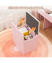 Streamdale Furniture 3-in-1 Multifunctional Dressing Table Set with Mirror, Drawers