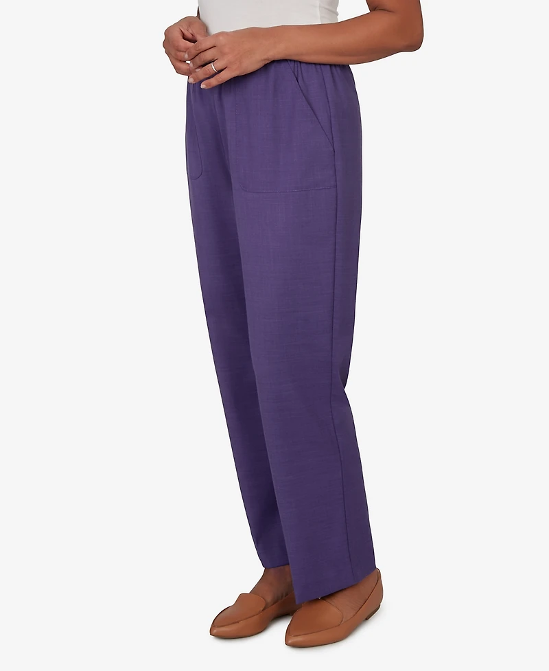 Alfred Dunner Women's Grand Bazaar Textured Pull-On Pants