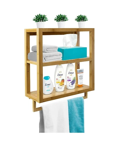 Sorbus Bamboo Wall Mounted rack for Bathroom, Kitchen and more