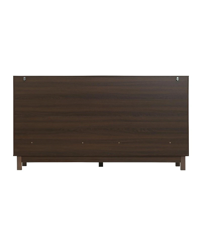 Streamdale Furniture 6-Drawer Fluted Wood Dresser and Tv Stand, 60" Wide