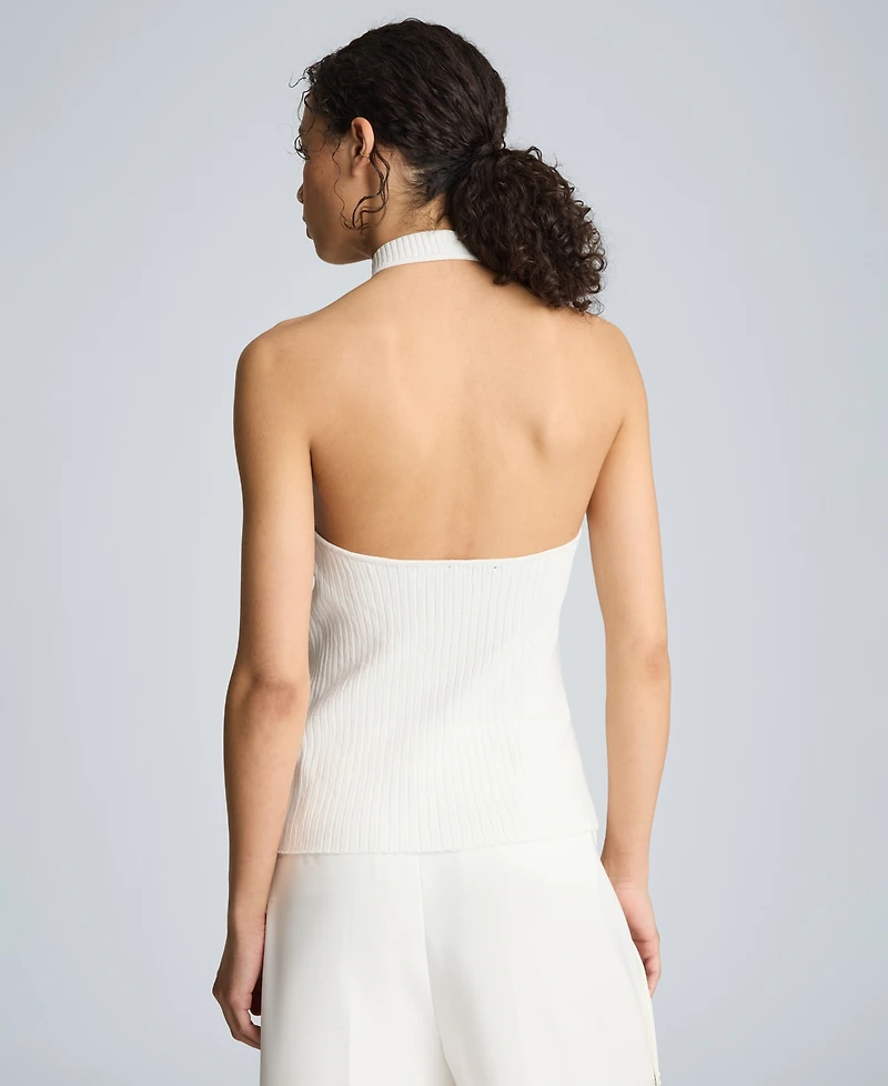 Kenneth Cole Women's Halter Neck Grommet Sweater Tank Top