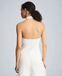 Kenneth Cole Women's Halter Neck Grommet Sweater Tank Top