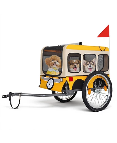 Streamdale Furniture Large Folding Dog Bike Trailer Heavy-Duty Steel Frame