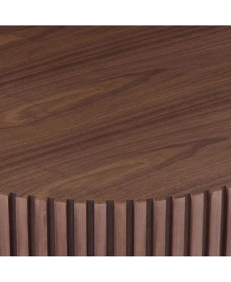 Streamdale Furniture 31.49'' Round Modern Pedestal Coffee Table - Walnut