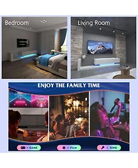 Streamdale Furniture Modern Led Tv Stand with Power Outlet for 55-75 Inch TVs