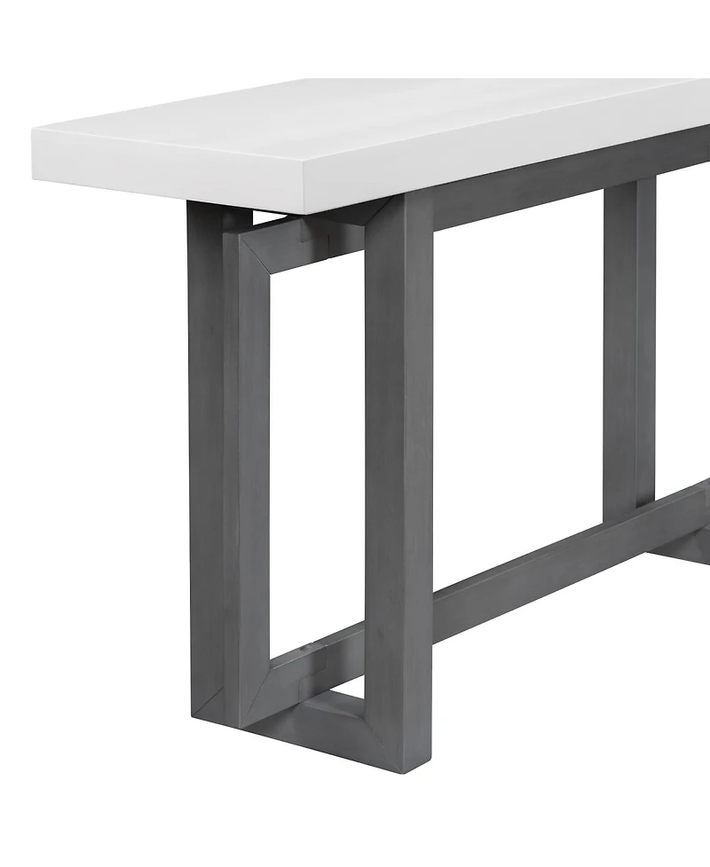 Streamdale Furniture 59.1'' Triple Rectangle Console Table with Pine Veneer and Wood Legs