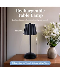 Bell + Howell Rechargeable Scalloped Design Portable Led Light with 3 Dimmable Modes Table Lamp