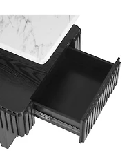 Streamdale Furniture 46.5" Lift Top Coffee Table with Drawer, Hidden Storage and Marble-Pattern Top