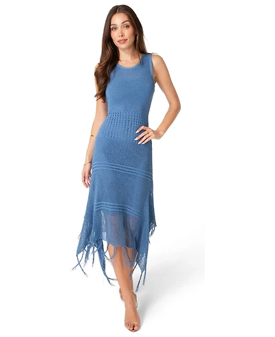 Bebe Women's Crochet Fringe Resort Maxi Dress