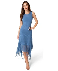 Bebe Women's Crochet Fringe Resort Maxi Dress