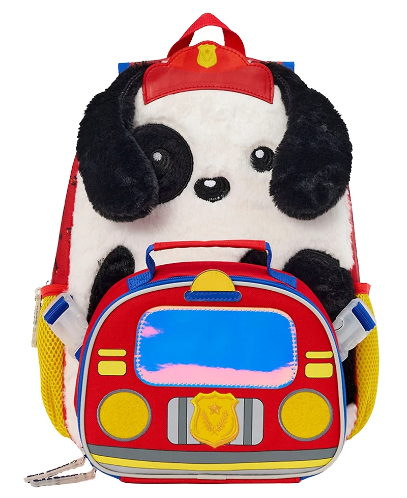 Biz & Bean Toddler Boys' Fireman Preschool Backpack and Lunch Bag, 2-Piece Set