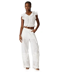 Steve Madden Women's Mayra Ruffled V-Neck Top