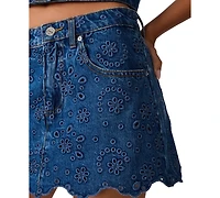Steve Madden Women's Delilah Eyelet Non-Stretch Skort
