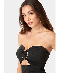 Bebe Women's Strapless Cutout Slim Midi Dress