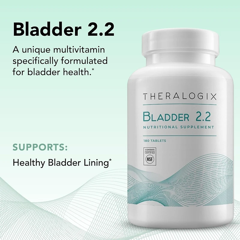 Theralogix Bladder 2.2 Bladder Support Supplement - 90-Day Supply - Vitamins A, C, D, E, Zinc and More - Nsf Certified