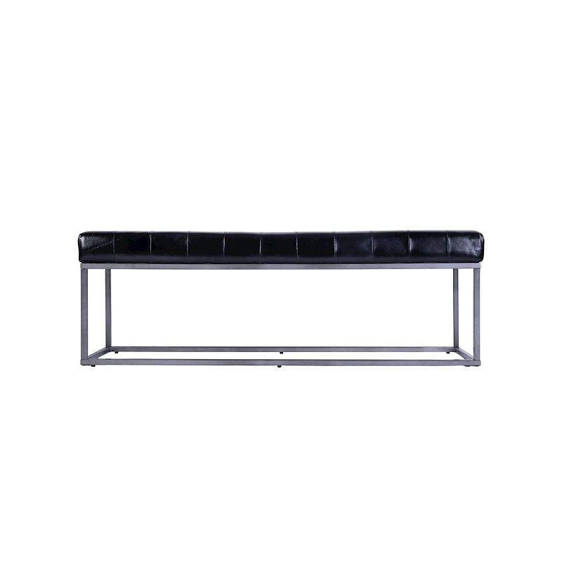 Butler Specialty Knox 54 in. W Leather and Iron Accent Bench