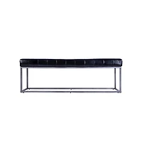 Butler Specialty Knox 54 in. W Leather and Iron Accent Bench