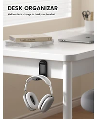 Lamicall Foldable Headphone Stand, Holder Hook Mount, Adhesive Hanger Clip Under Desk