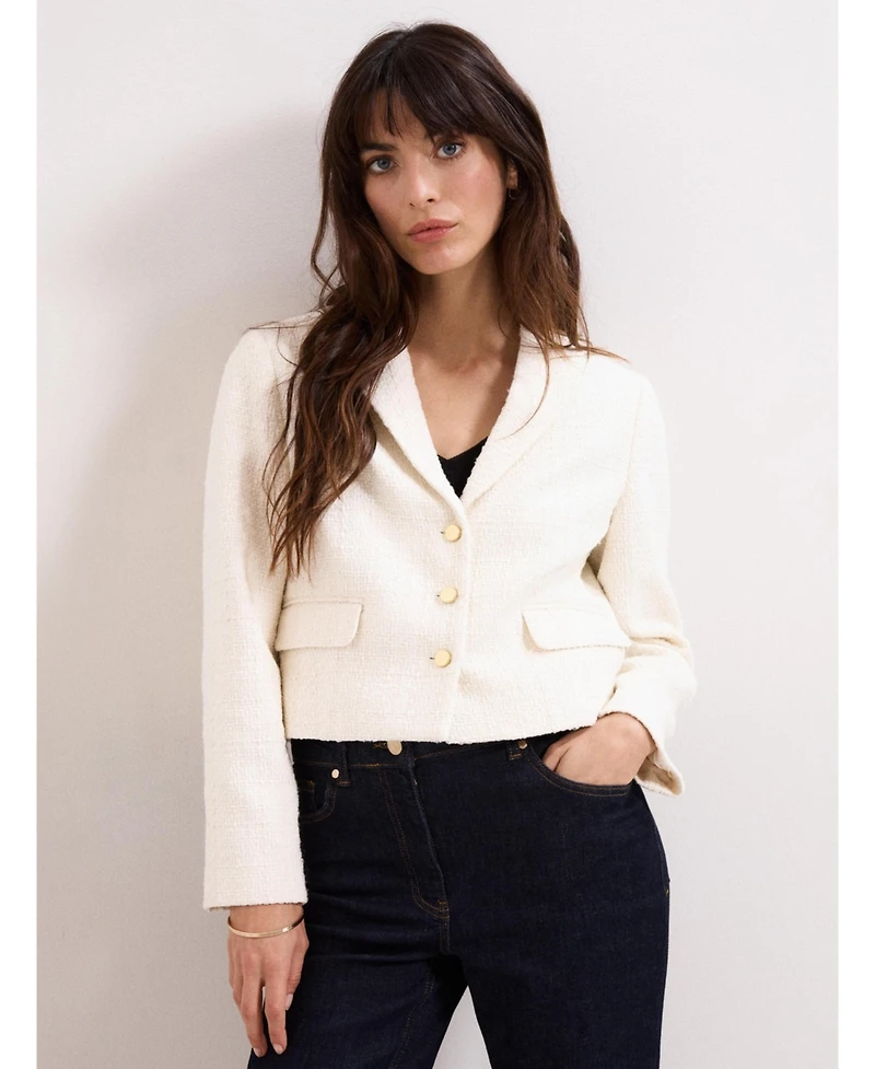 Phase Eight Women's Adria Cropped Textured Jacket Blazer