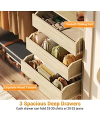 Aheaplus 5 feet Wall Mounted Closet System with Drawers and Shelves, Sturdy Rack 2 Hanging Rods for Closet/Bedroom