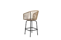 sumyeg Outdoor Bar Stools Set of 2, Rattan Bar Chairs with Armrests and Backrest for Patio or Garden