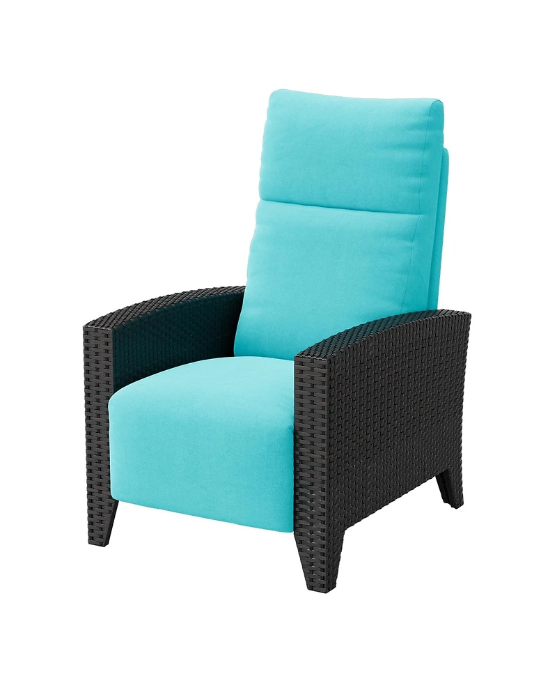 homfan 150degree(s) Adjustable Reclining Patio Chair - Lay-Flat Outdoor Lounge, Turn over-Up Side Table, Removable Cushion