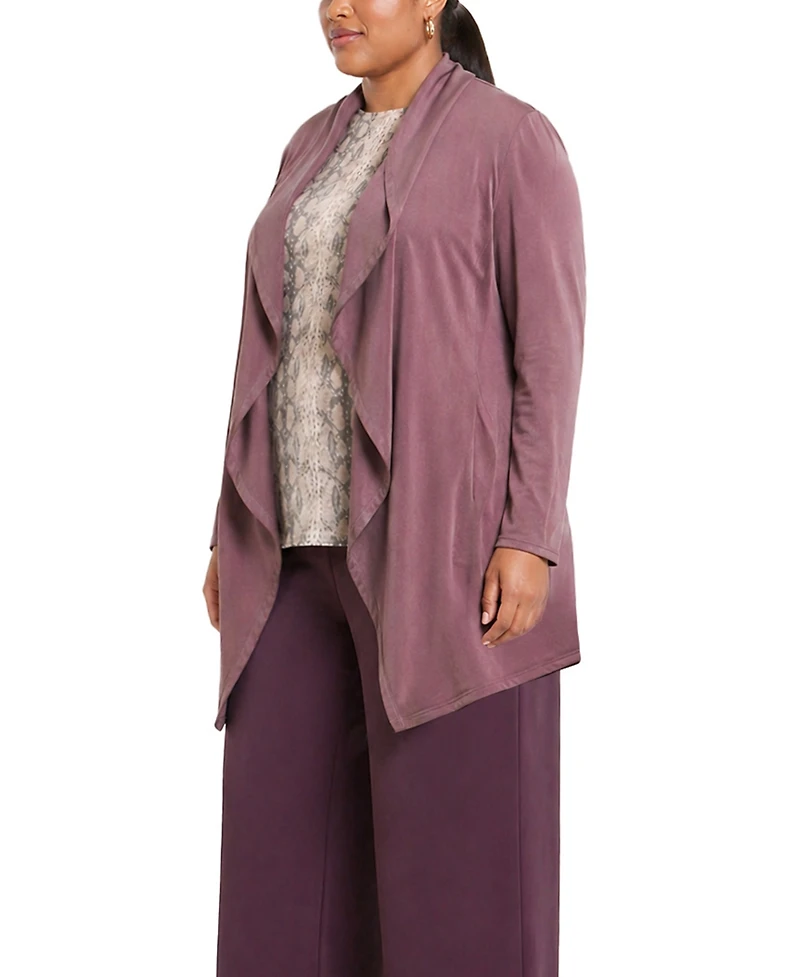 Coin 1804 Plus Draped Flyaway Cardigan Sweater