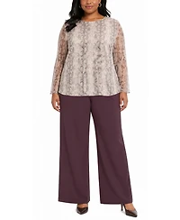 Coin 1804 Plus Python Mesh Long-Sleeve Top