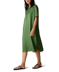 Eileen Fisher Women's Short-Sleeve Round Neck Dress
