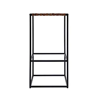 Butler Specialty 30 in. Seat Height Leather and Iron Backless Bar Stool with Footrest