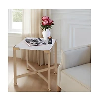 Butler Specialty Loric 18 in. W Square Iron and Marble Side Table