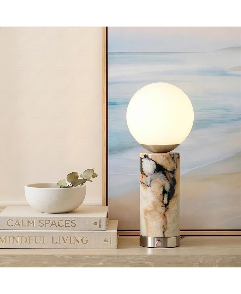 Aspen 14.5" Dimmable Led Marble Table Lamp with Usb Port