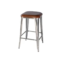 Butler Specialty Eastham 30.75 in Seat Height Leather and Iron Bar Stool