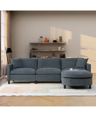 Streamdale Furniture Streamdale Sectional Sofa with Ottoman and Removable Cushions