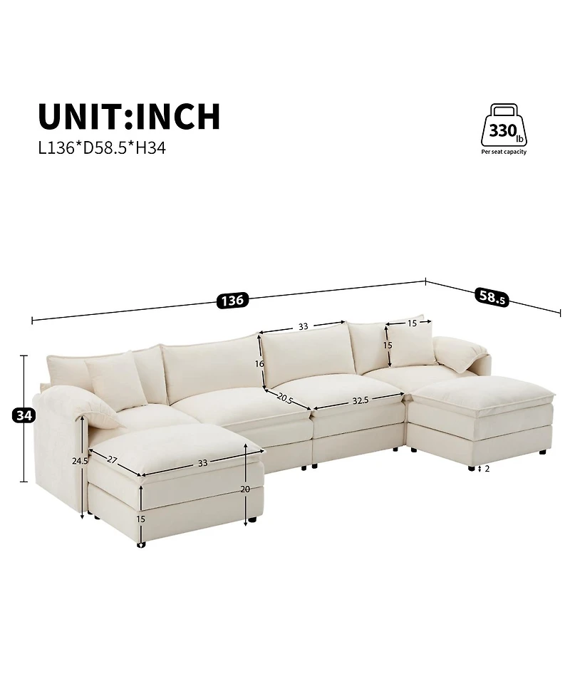 Streamdale Furniture Faux Leather Chesterfield Sofa with Nailhead Trim and 2 Pillows