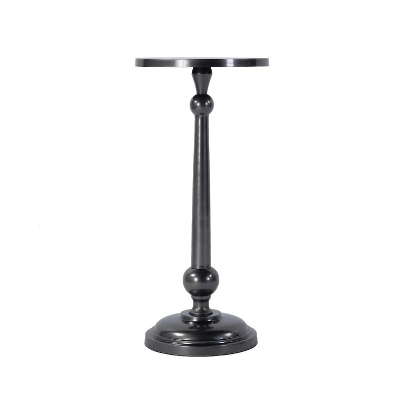 Butler Specialty Sterling 10 in. W Round All Metal Pedestal Base End Table