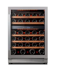 Ca'Lefort 24 Inch 52 Bottle Wine Cooler Refrigerator, 40-65degree(s)F Dual Zone Wine Refrigerator,3 Led Built-in for Home(5.65 cu.ft)