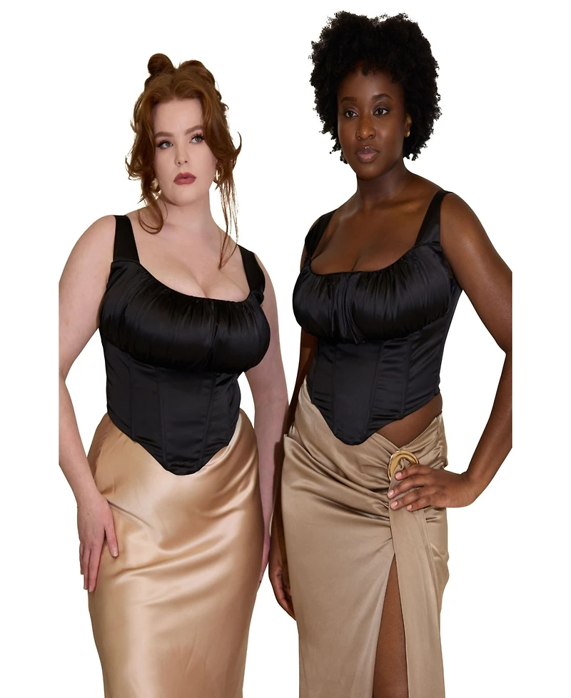 Taideux Women's Alyssa Fuller Bust Satin Corset Top
