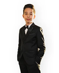 Peanut Butter Collection Boys Slim Fit 5-Piece Shirt, Bowtie, Jacket, Vest and Pants Tuxedo Set