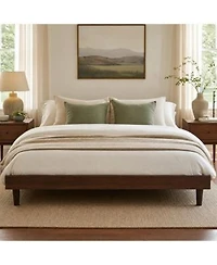 Homfan All Size Platform Bed Frame With Wooden Slats No Box Spring Needed Sturdy Wood Frame Easy Assembly