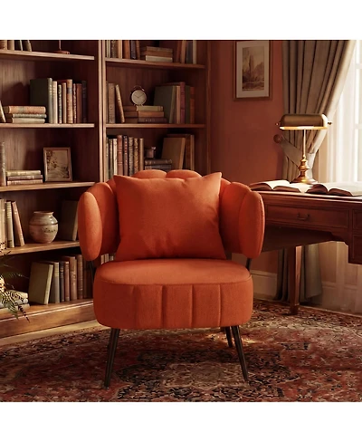 Streamdale Furniture Chenille Decorative Armchair with Spring Seat and Slipcover