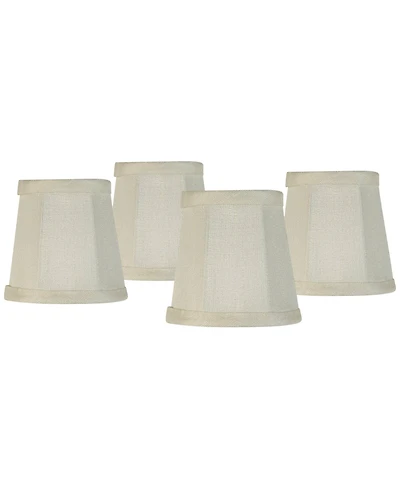 Springcrest Imperial Shade Set of 4 Empire Lamp Shades Cream Small 3" Top x 4" Bottom x 4" High Candelabra Clip-On Fitting