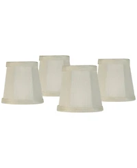 Springcrest Imperial Shade Set of 4 Empire Lamp Shades Cream Small 3" Top x 4" Bottom x 4" High Candelabra Clip-On Fitting