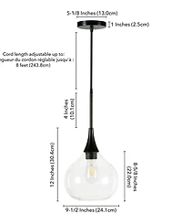 Hudson & Canal Ida 9" Wide Metal Pendant