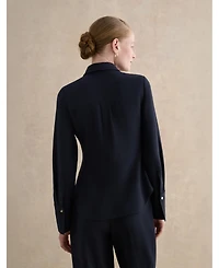 Hobbs London Women's Dannie Cinched-Waist Collard Shirt