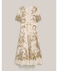 Hobbs London Women's Alma Silk Printed Midi Dress