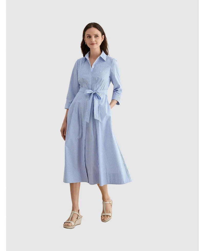 Hobbs London Women's Jane Belted Midi Shirt Dress