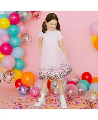 Sweet Wink Toddler Girls Pink Confetti Short Sleeve Tutu Dress